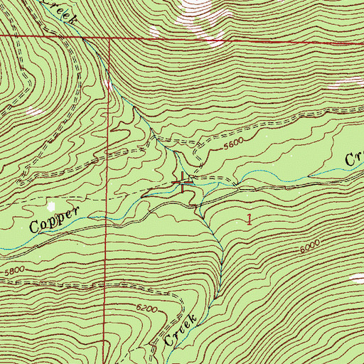 Topographic Map of Red Creek, MT