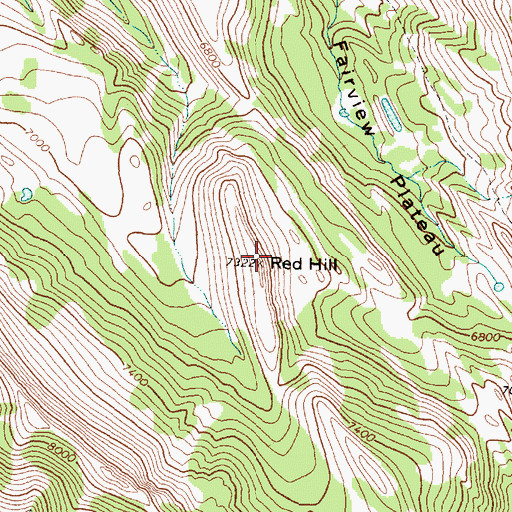 Topographic Map of Red Hill, MT