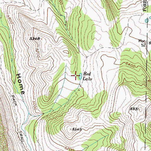 Topographic Map of Red Lake, MT