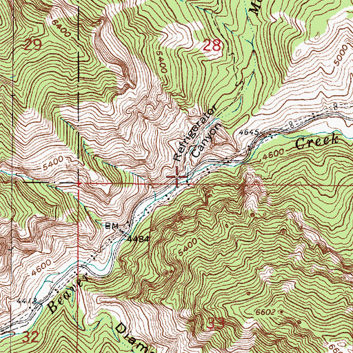Topographic Map of Refrigerator Canyon, MT