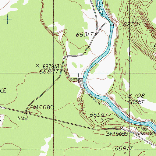 Topographic Map of Riverside, MT