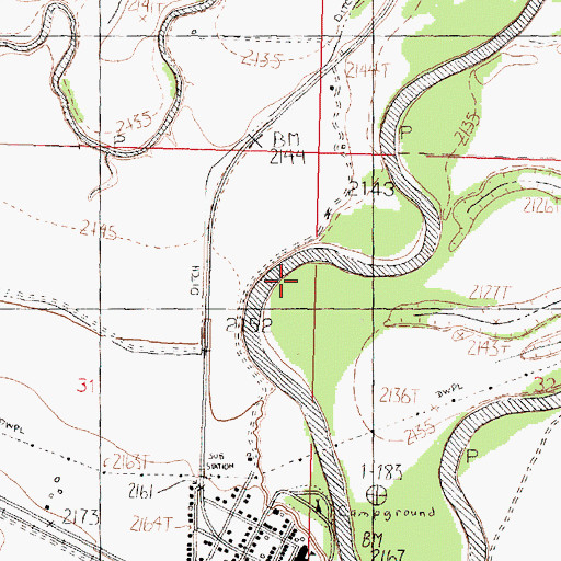 Topographic Map of Rock Creek, MT