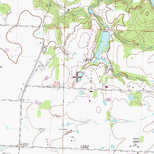 Topographic Map of Guerrero Lake Number One, AR