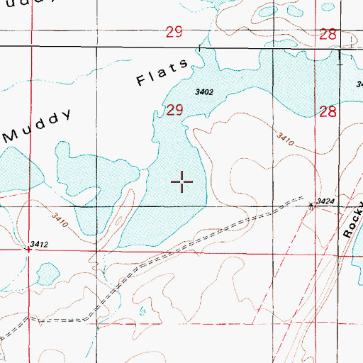 Topographic Map of Rocky Reef Reservoir, MT