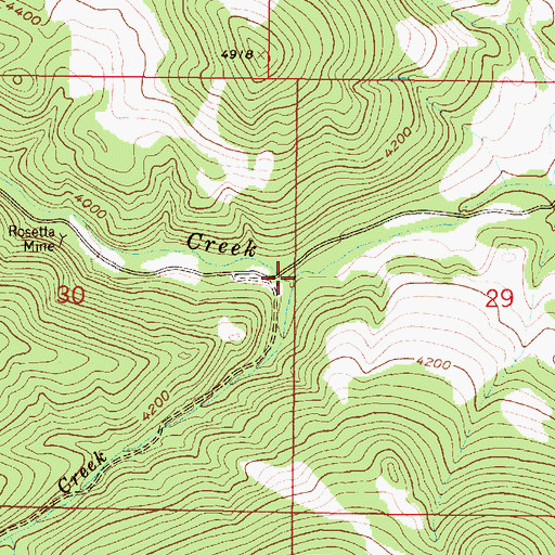 Topographic Map of Rogers Creek, MT