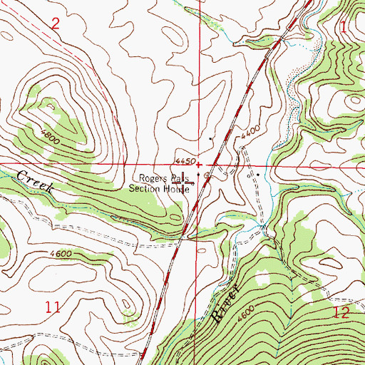 Topographic Map of Rogers Pass Section House, MT