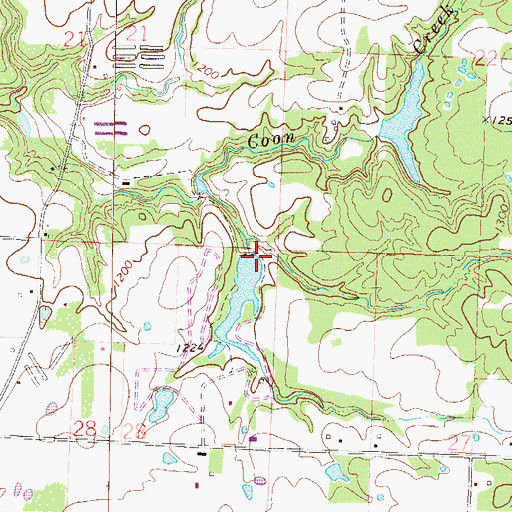 Topographic Map of Guerrero Lake Number Two Dam, AR
