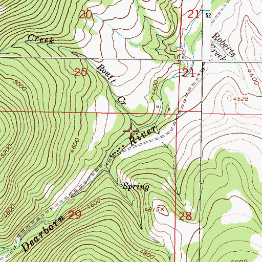 Topographic Map of Routt Creek, MT