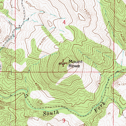 Topographic Map of Mount Rowe, MT