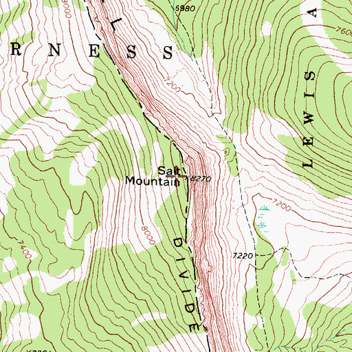 Topographic Map of Salt Mountain, MT