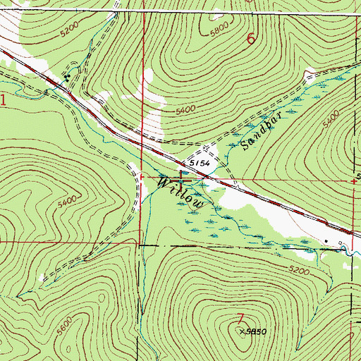 Topographic Map of Sandbar Creek, MT