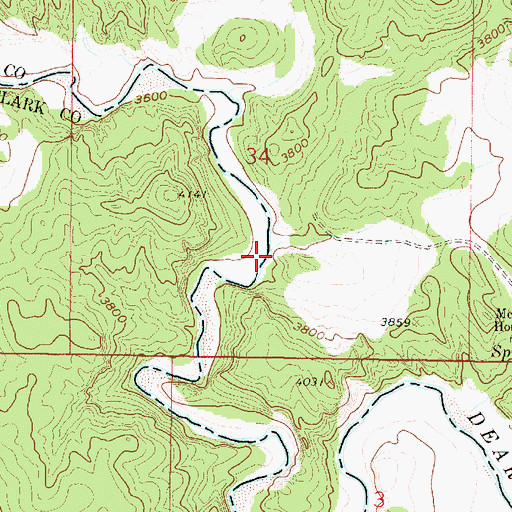 Topographic Map of Sawmill Creek, MT