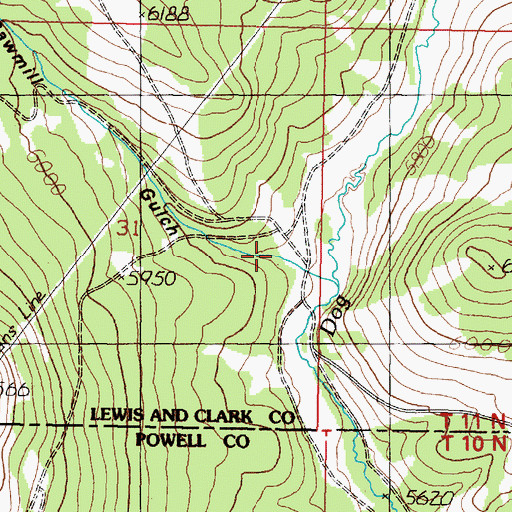 Topographic Map of Sawmill Gulch, MT