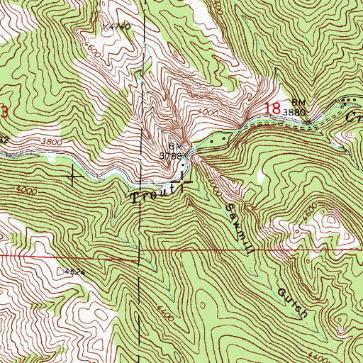 Topographic Map of Sawmill Gulch, MT