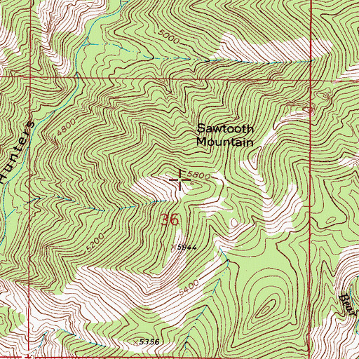 Topographic Map of Sawtooth Mountain, MT