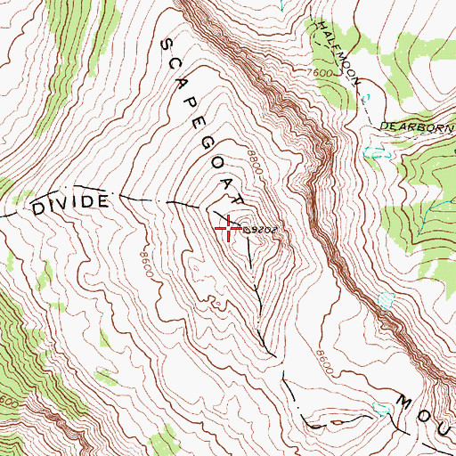 Topographic Map of Scapegoat Mountain, MT