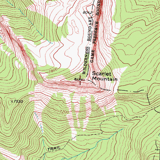 Topographic Map of Scarlet Mountain, MT