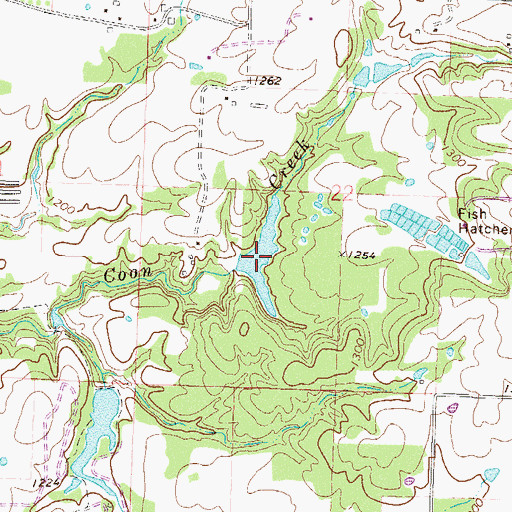 Topographic Map of Guerrero Lake Number Three, AR