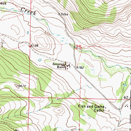 Topographic Map of Scoutana Ranch, MT