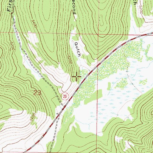 Topographic Map of Second Gulch, MT