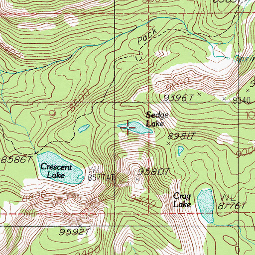 Topographic Map of Sedge Lake, MT