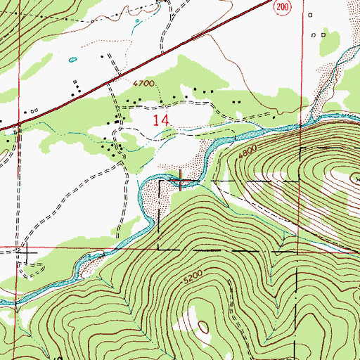 Topographic Map of Seven-up-Pete Creek, MT