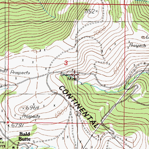 Topographic Map of Shannon Mine, MT