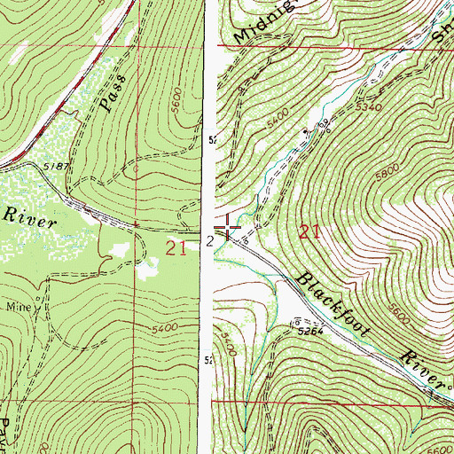 Topographic Map of Shaue Gulch, MT