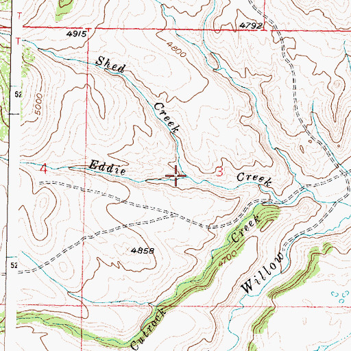 Topographic Map of Shed Creek, MT