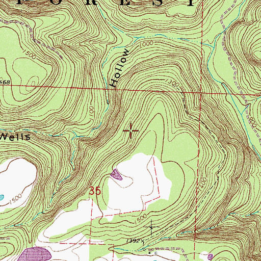 Topographic Map of Johnson Lake, AR