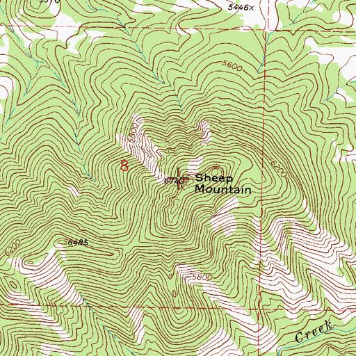 Topographic Map of Sheep Mountain, MT