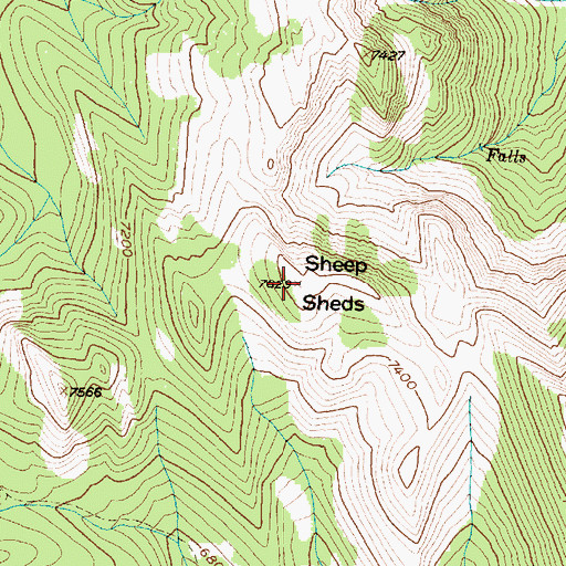 Topographic Map of Sheep Sheds, MT