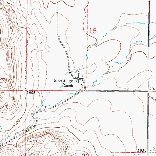 Topographic Map of Shortridge Ranch, MT
