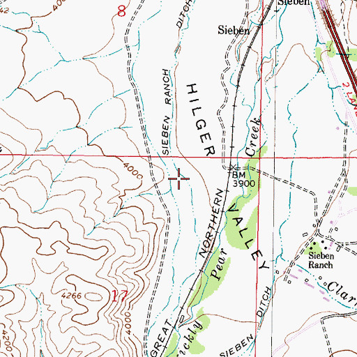 Topographic Map of Sieben Ranch Ditch, MT