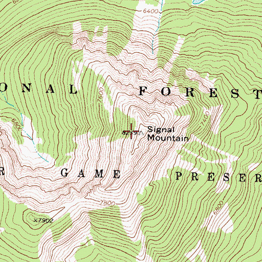 Topographic Map of Signal Mountain, MT