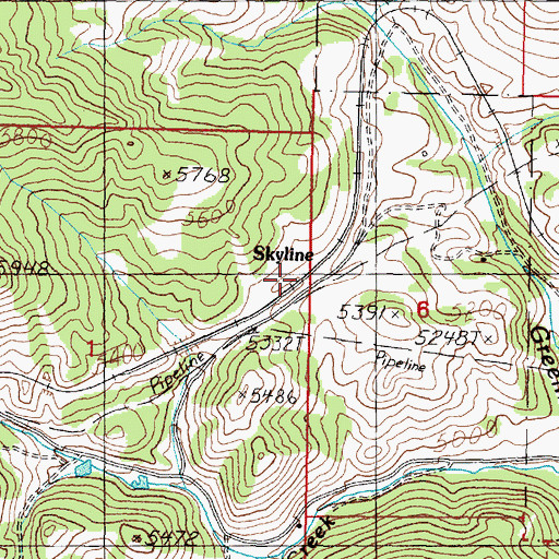 Topographic Map of Skyline, MT