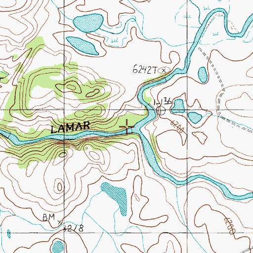 Topographic Map of Slough Creek, WY