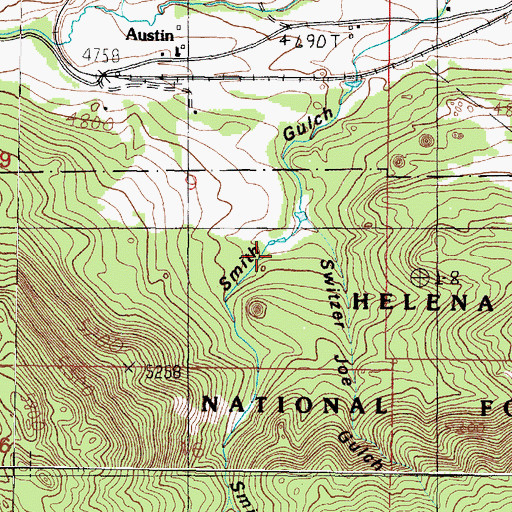 Topographic Map of Smith Gulch, MT