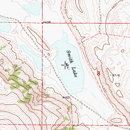 Topographic Map of Smith Lake, MT