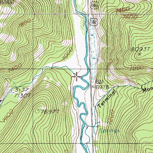Topographic Map of Snowslide Creek, MT