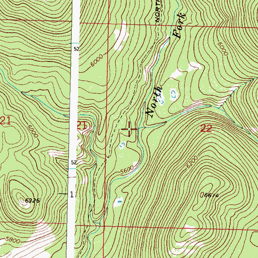 Topographic Map of South Creek, MT