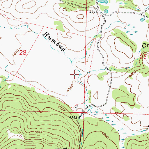 Topographic Map of South Fork Humbug Creek, MT