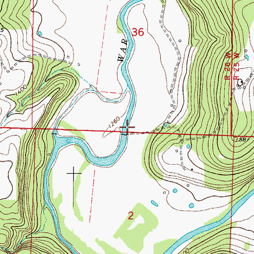 Topographic Map of City of Huntsville Lake Dam, AR