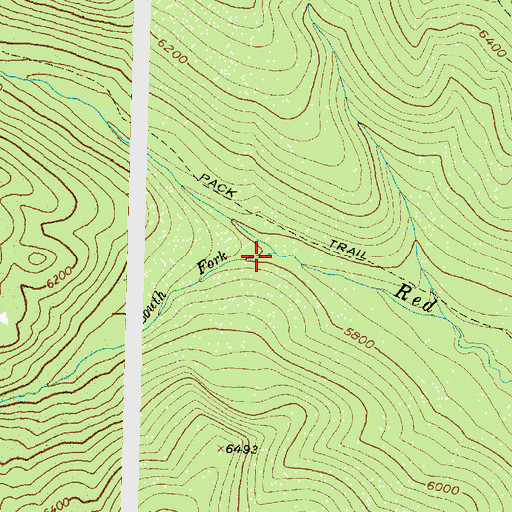 Topographic Map of South Fork Red Shale Creek, MT
