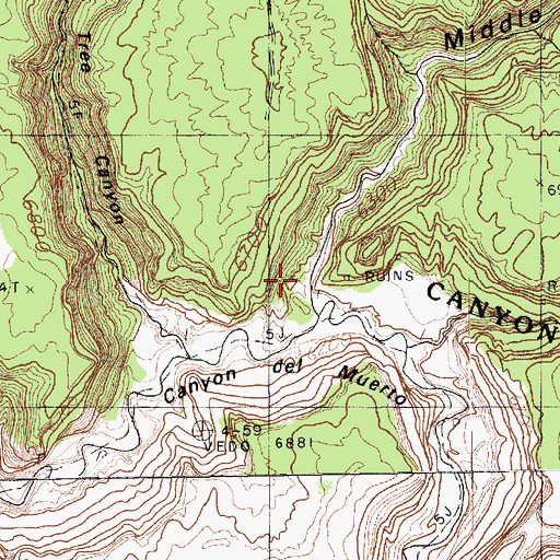 Topographic Map of Middle Trail Canyon, AZ