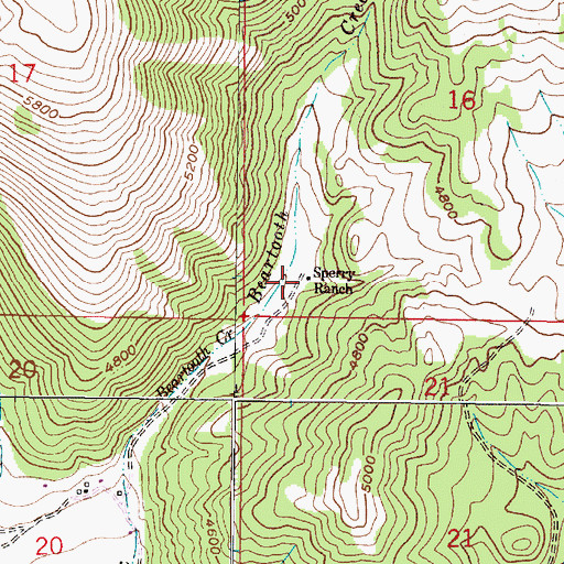 Topographic Map of Sperry Ranch, MT