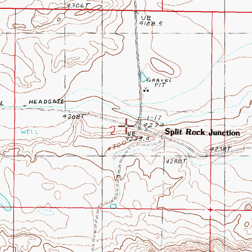 Topographic Map of Split Rock Junction, MT