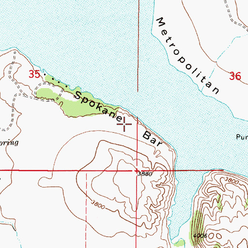 Topographic Map of Spokane Bar, MT