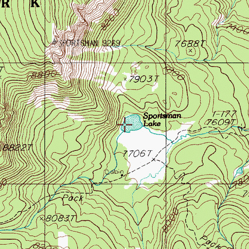 Topographic Map of Sportsman Lake, MT