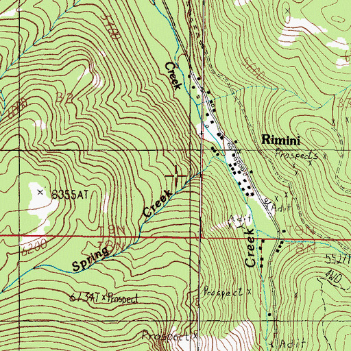Topographic Map of Spring Creek, MT